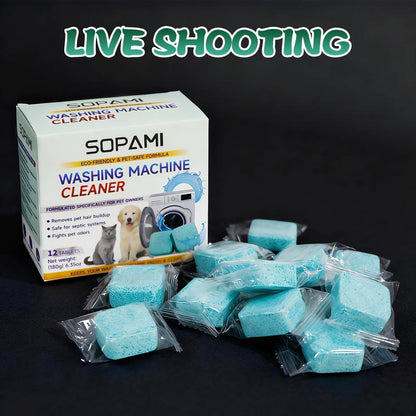 SOPAMI Eco-Friendly Washing Machine Cleaner Fights Pet Odors & Hair Build-Up for Fresh Clean Machines