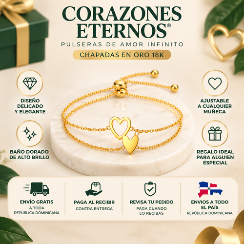 Corazones Eternos® Pulseras de Amor Infinito Chapadas en Oro 18K